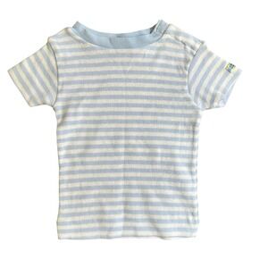 Absorba Baby Boys Blue White Striped Cotton T-Shirt 6 Months Made in USA